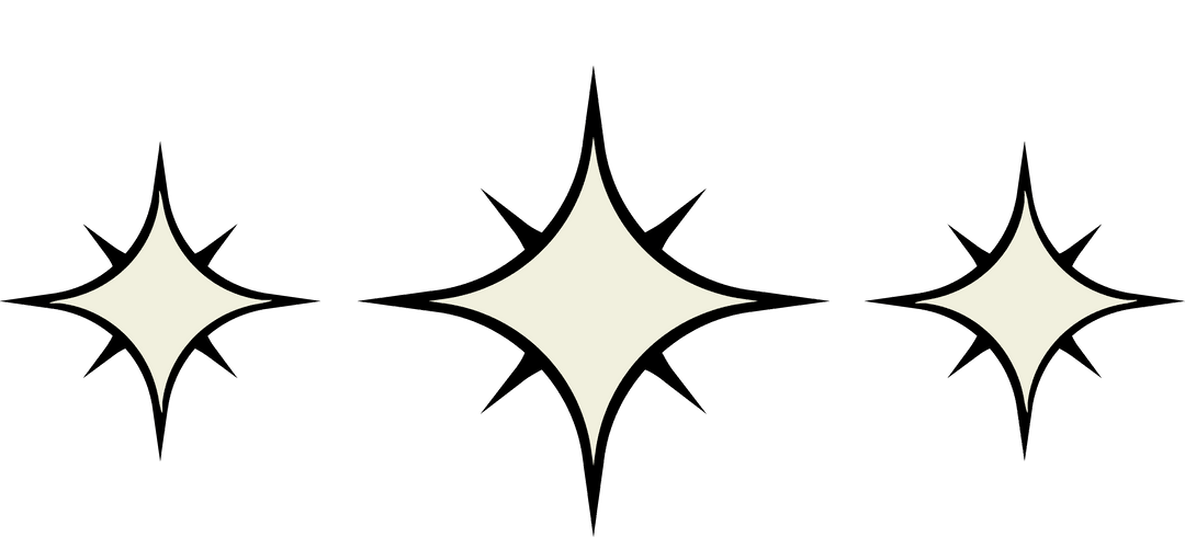 Flat Transparent Sparkle Shapes on Clear Background for Glitter Effects