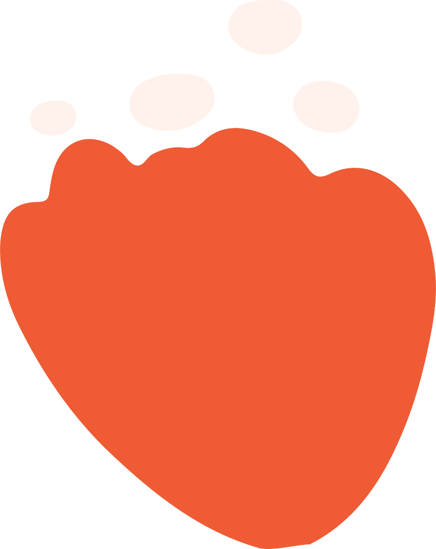 Modern Abstract Red-Orange Shape on Transparent Background