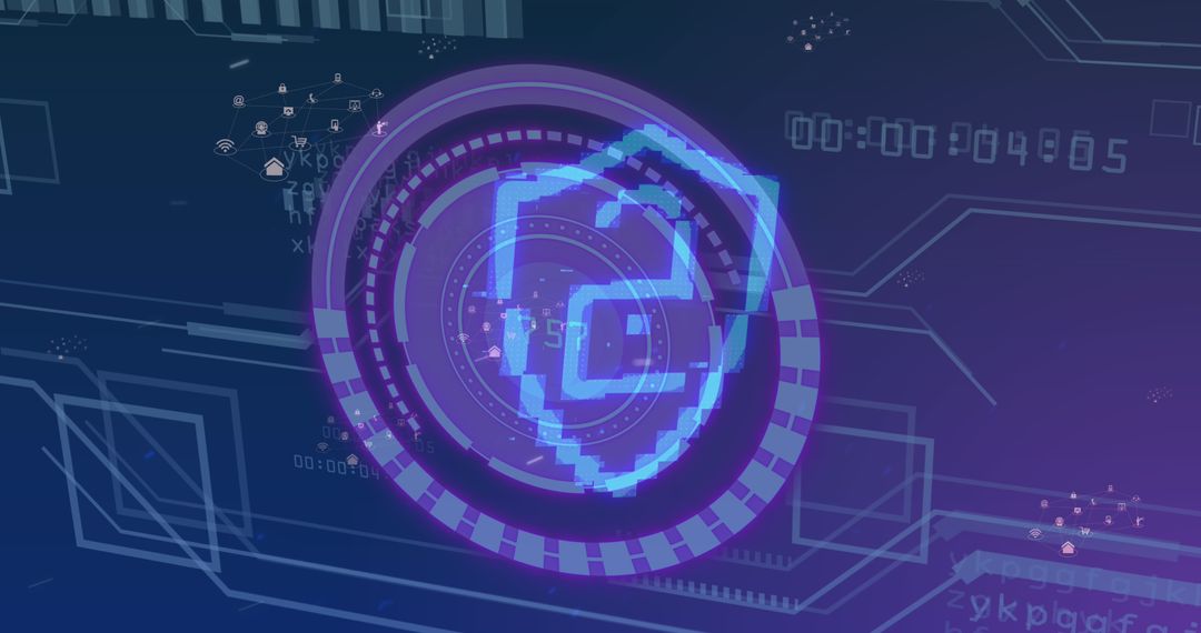 Digital Padlock Concept with Data Analysis Elements