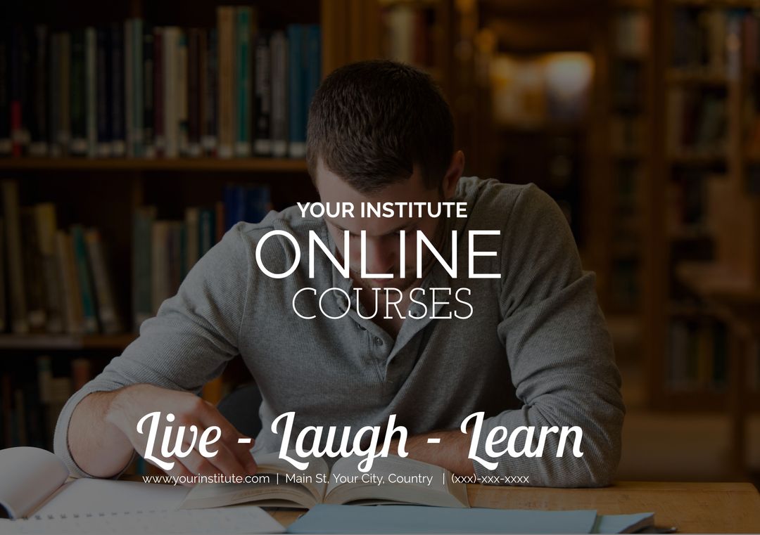 Student Immersed in Study Promoting Educational Success