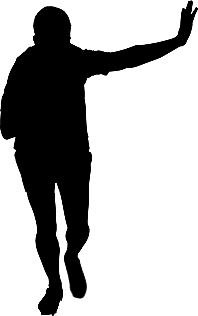 Transparent Rugby Player Victory Gesture Vector Illustration