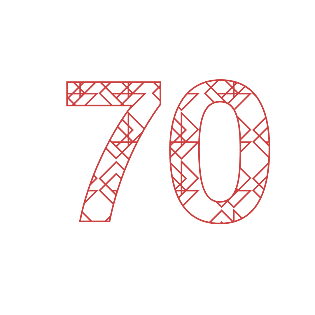 Intricate Number 70 with Geometric Patterns Transparent Background - Download Free Stock Images Pikwizard.com
