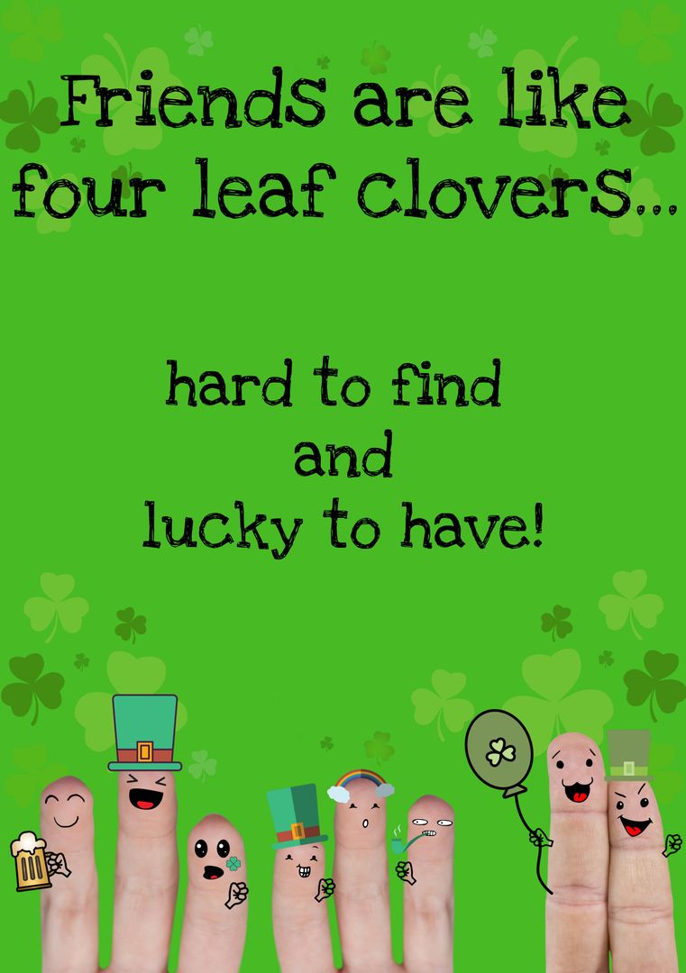 Whimsical St. Patrick's Day Friendship Card with Finger Art
