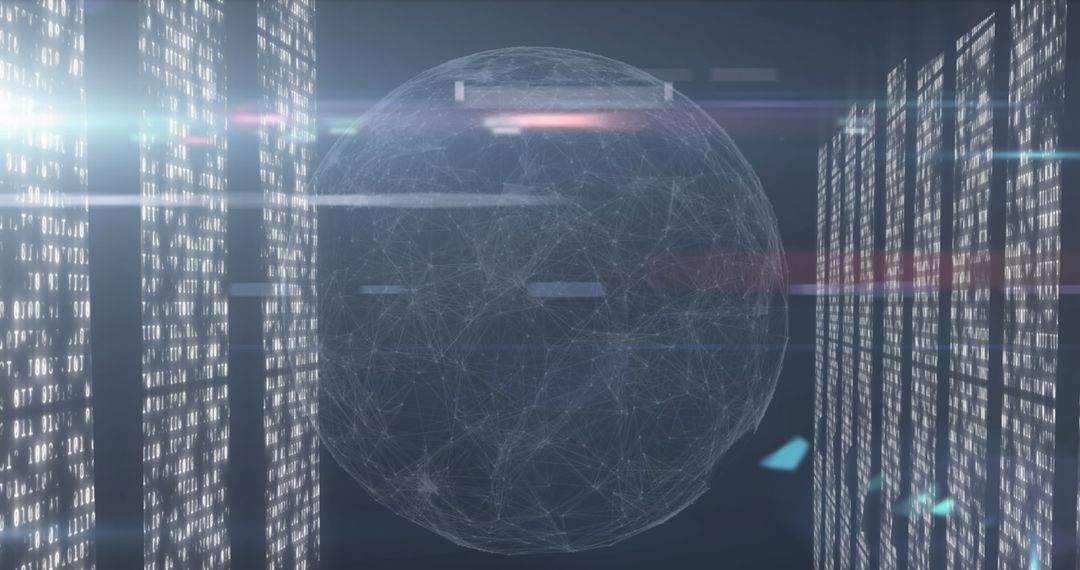 Futuristic Digital Interface Around a Globe