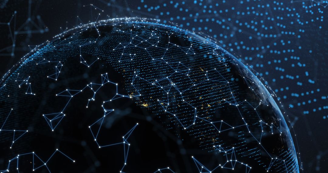 Global Digital Connectivity Depiction with Data Interfaces