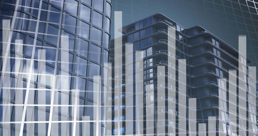 Business Data Visualization Over Modern Skyscrapers