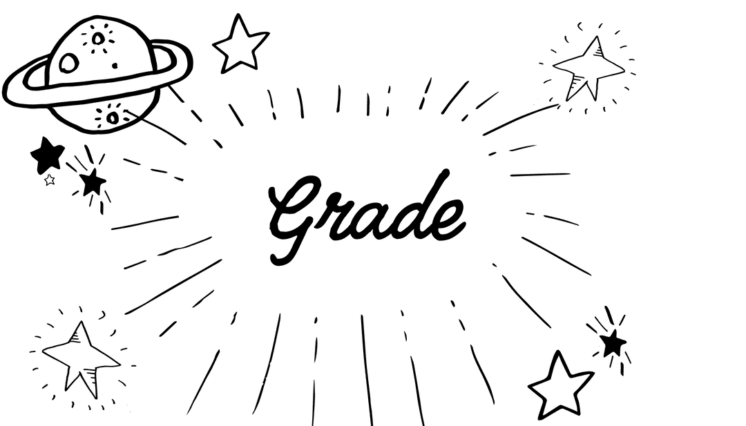 Transparent Digital Illustration of Grade Text as Vector Graphic