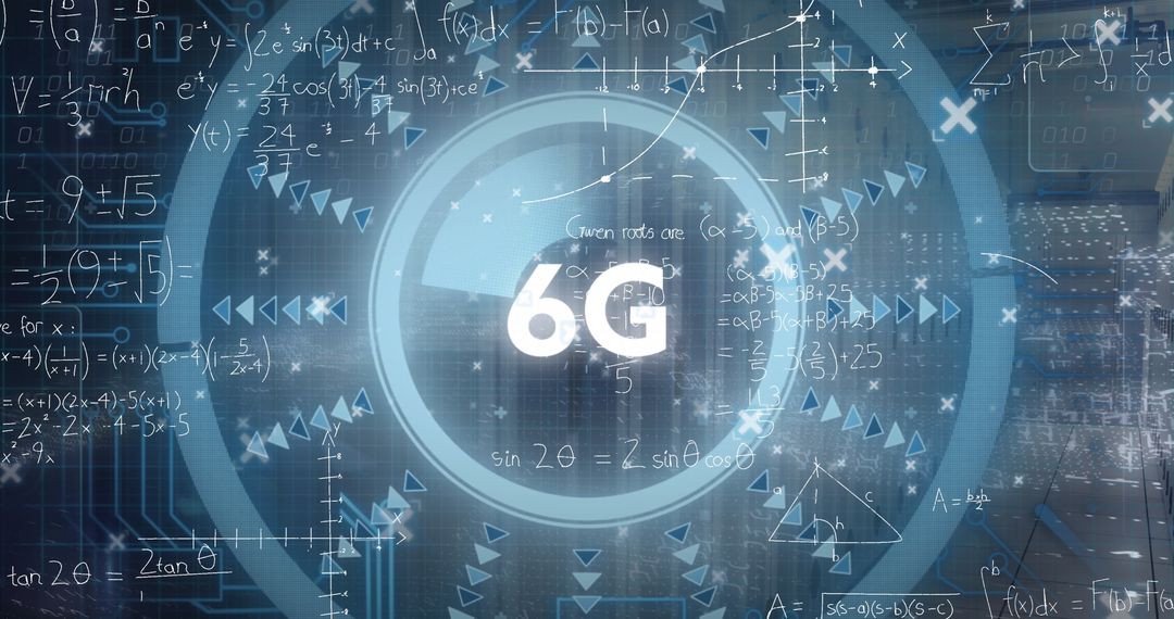 Glowing Virtual Interface Highlighting 6G Technology