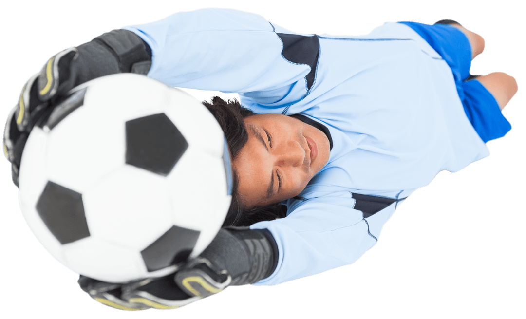 Goalkeeper Making Save with Transparent Background