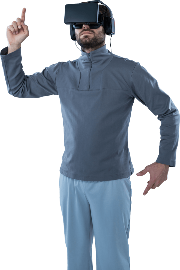 Man Exploring Virtual World with Transparent Headset - Download Free Stock Images Pikwizard.com