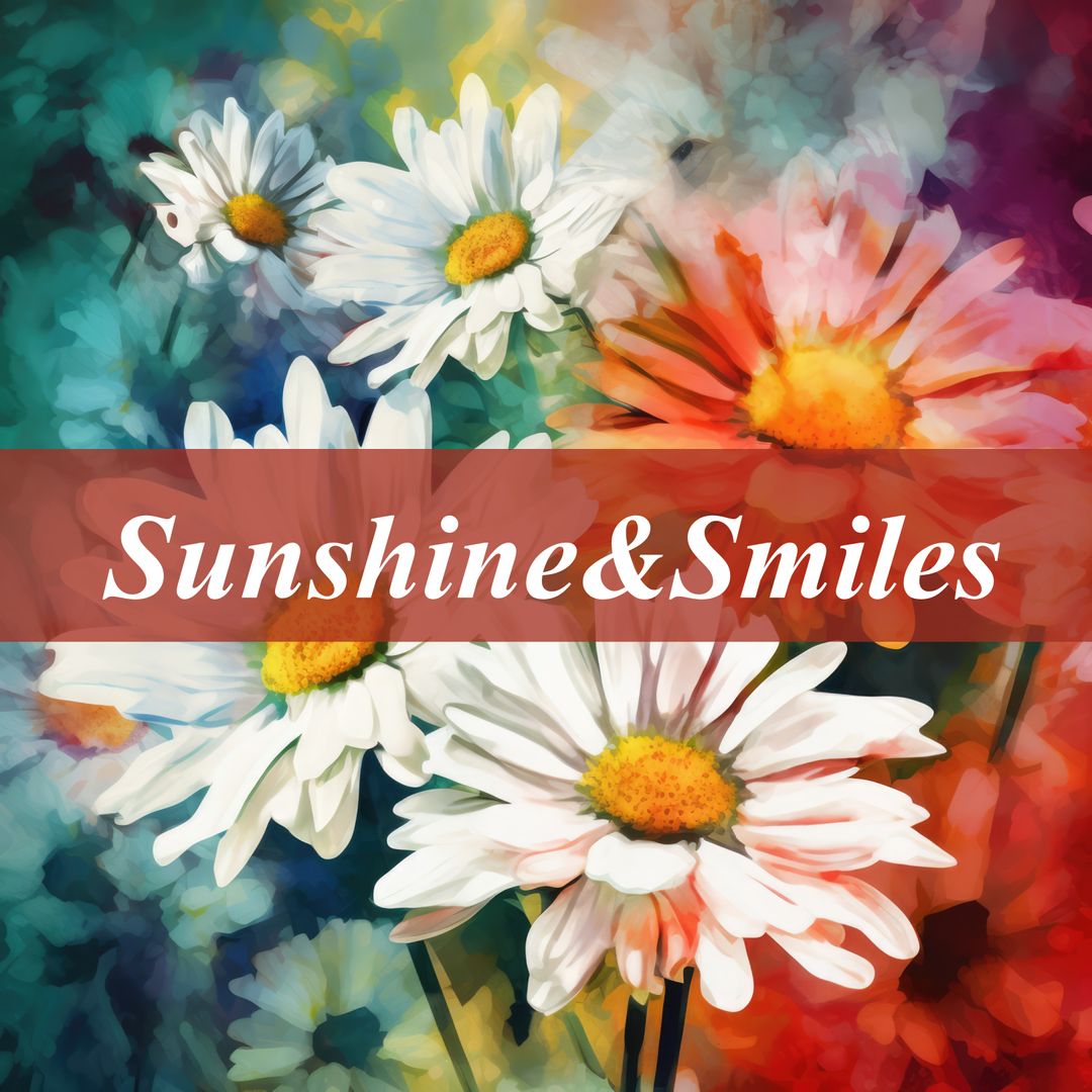 Vibrant Floral Arrangement with Inspirational Text Banner