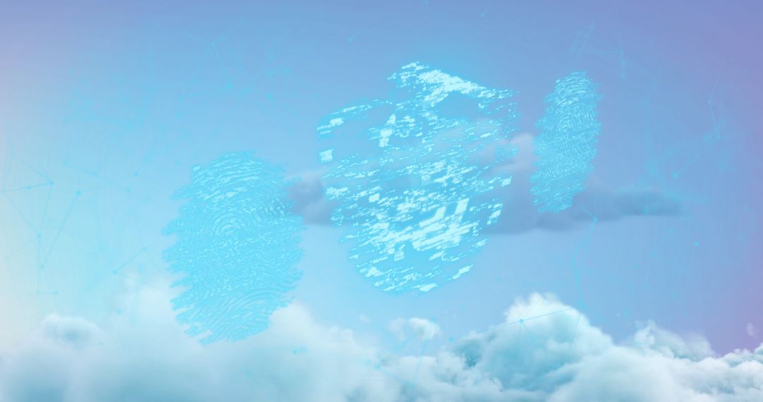 Cloud Computing Cybersecurity Fingerprint Lock Concept