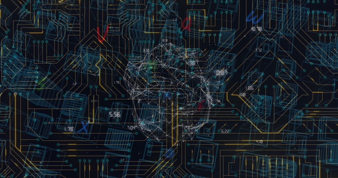 Digital Network Globe with Cyber Security Concept