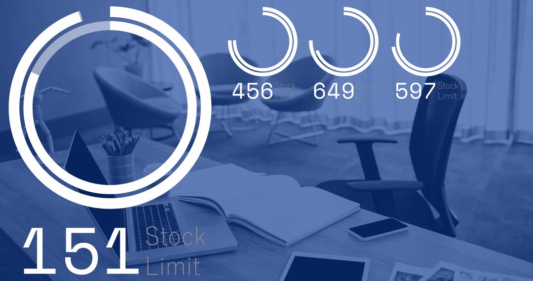 Digital Financial Data Illustration in Modern Office