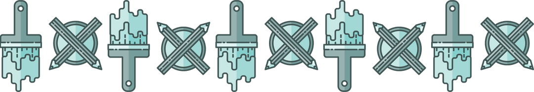 Blue Paintbrush and X Pattern Design on Transparent Background