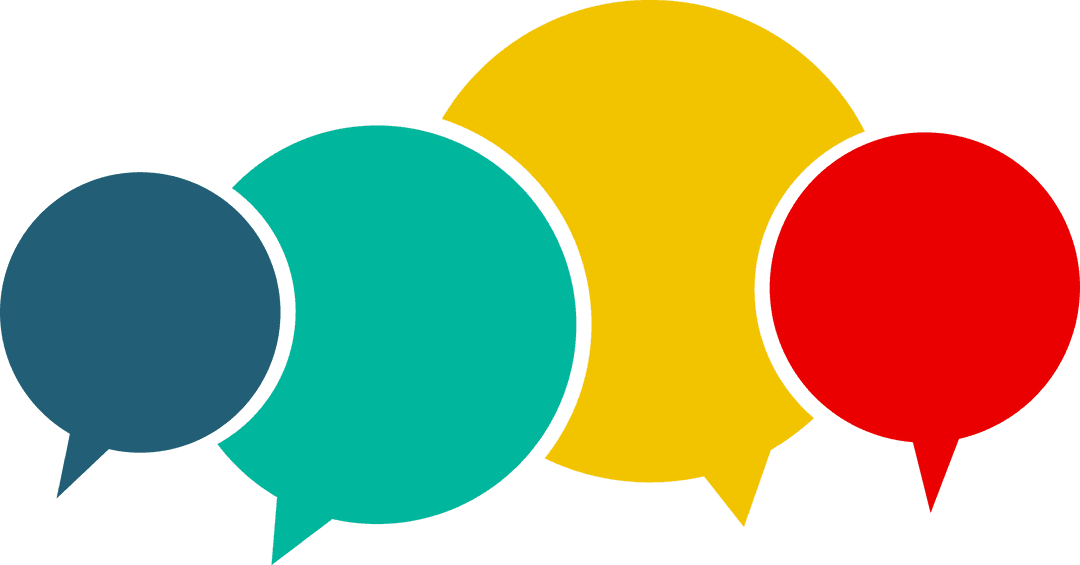 Colorful Text Bubbles on Transparent Background Vector Illustration