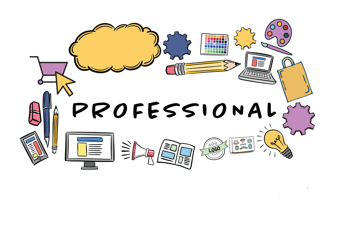 Colorful Creative Media Icons on Transparent Background