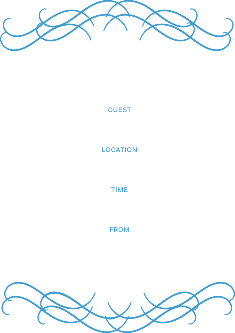 Elegant Blue Invitation Card with Transparent Background