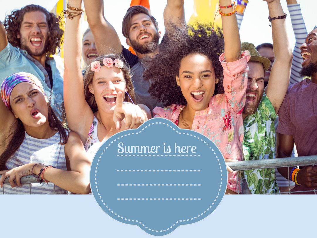 Multicultural Group Celebrating Summer at Outdoor Event