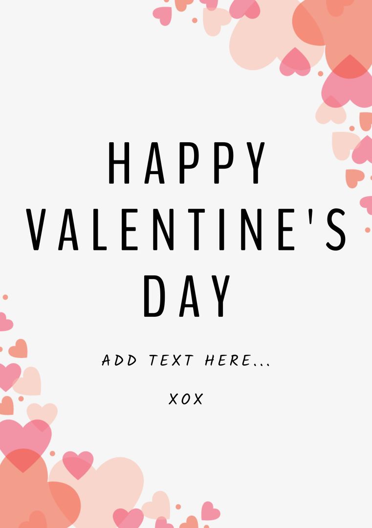 Romantic Valentine's Day Card with Heart Confetti