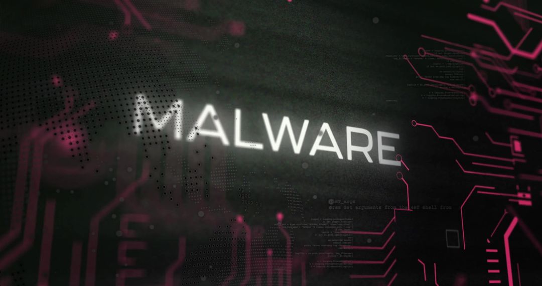Cybersecurity Threat Concept with Malware Text on Digital Interface