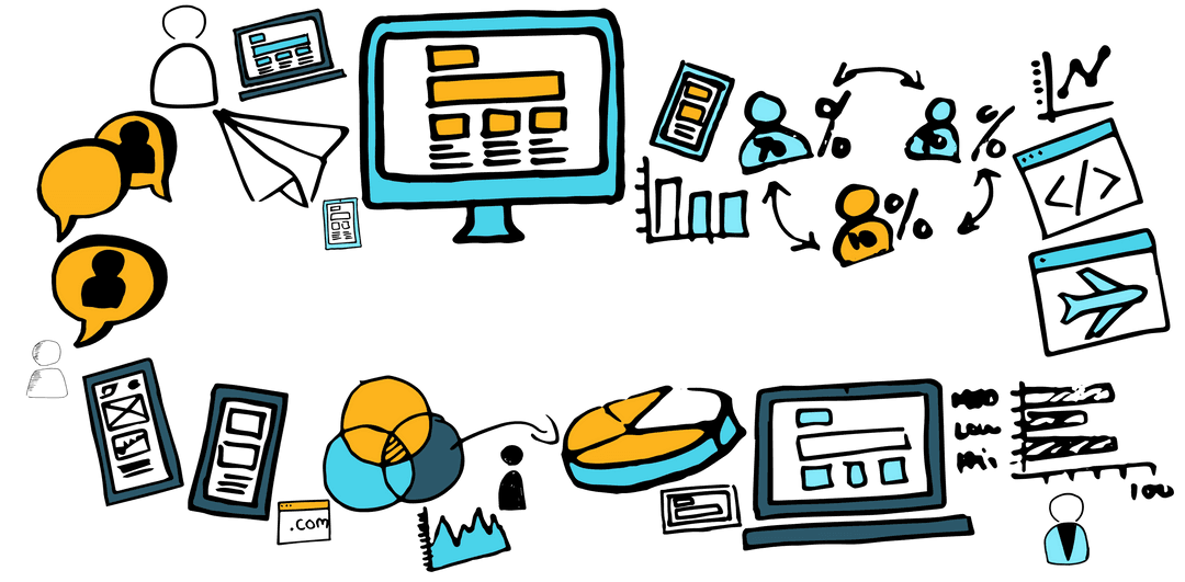 Transparent Digital Icons of Business and Finances on Isolated Background