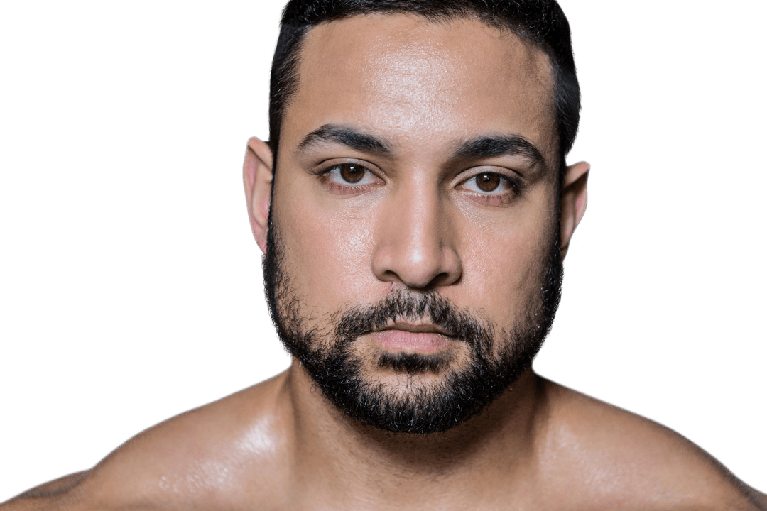 Transparent Portrait of Muscular Man Front View for Fitness and Health Projects