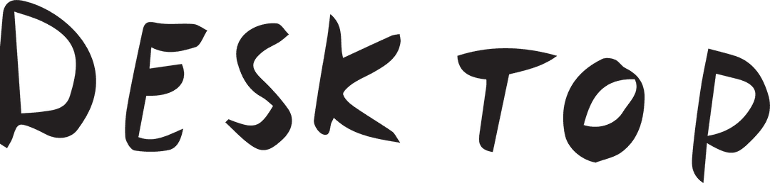 Playful Typographic Desktop Text on Transparent Background