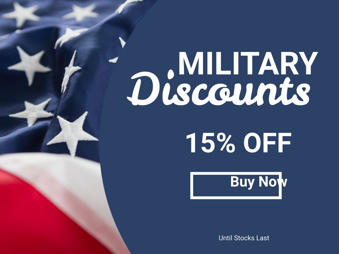 Military Discounts Promo Banner with American Flag Background - Download Free Stock Templates Pikwizard.com