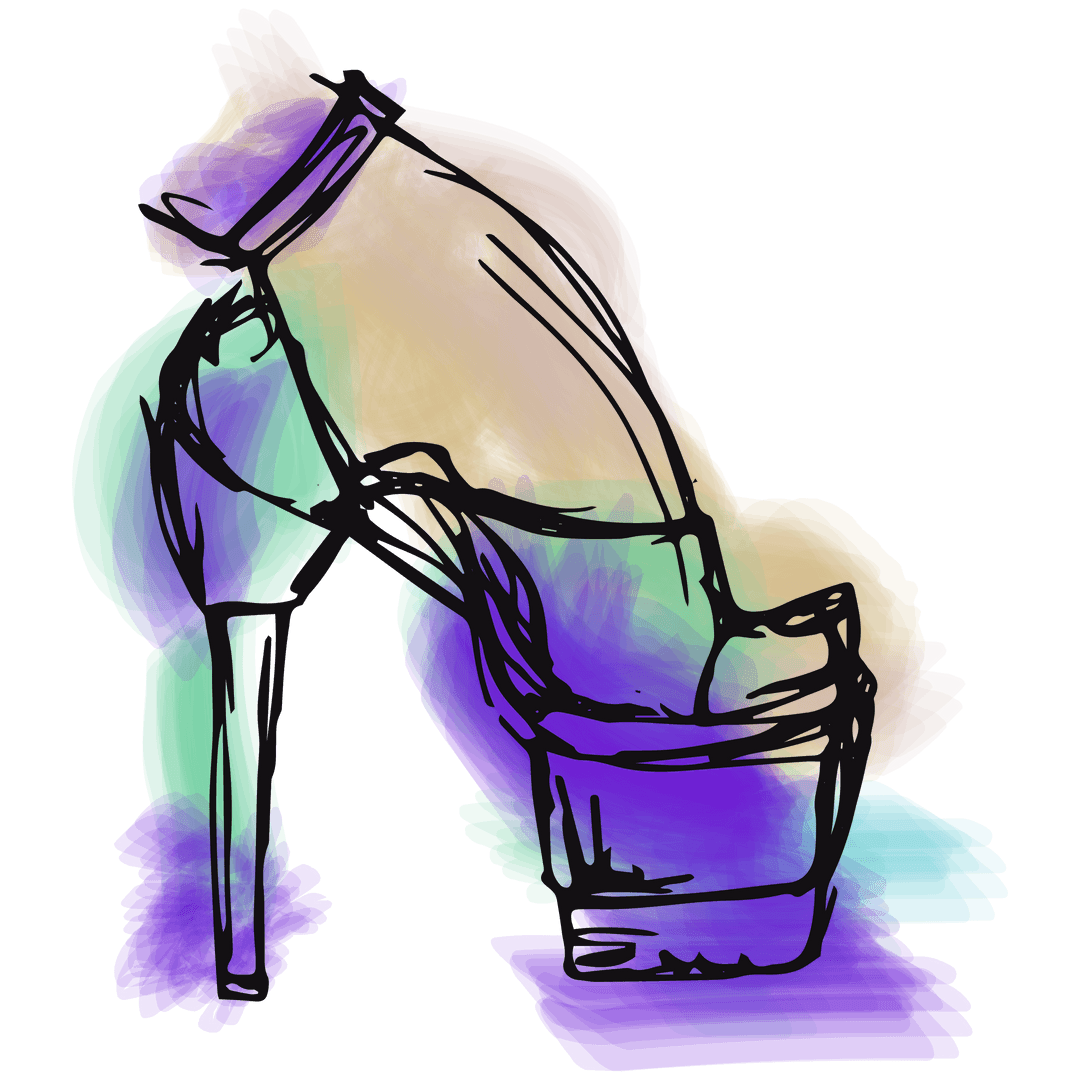 Abstract Art of Transparent High Heel Shoe Fashion