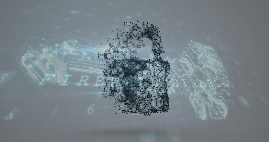 Abstract Cybersecurity Concept with Digital Padlock