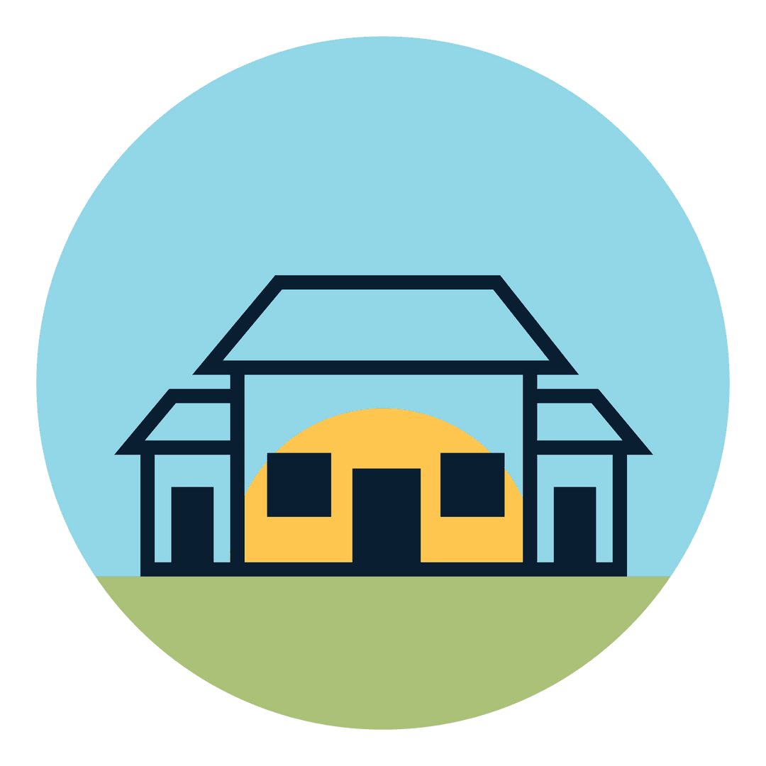 Transparent House Elevation Illustration for Architecture Concept