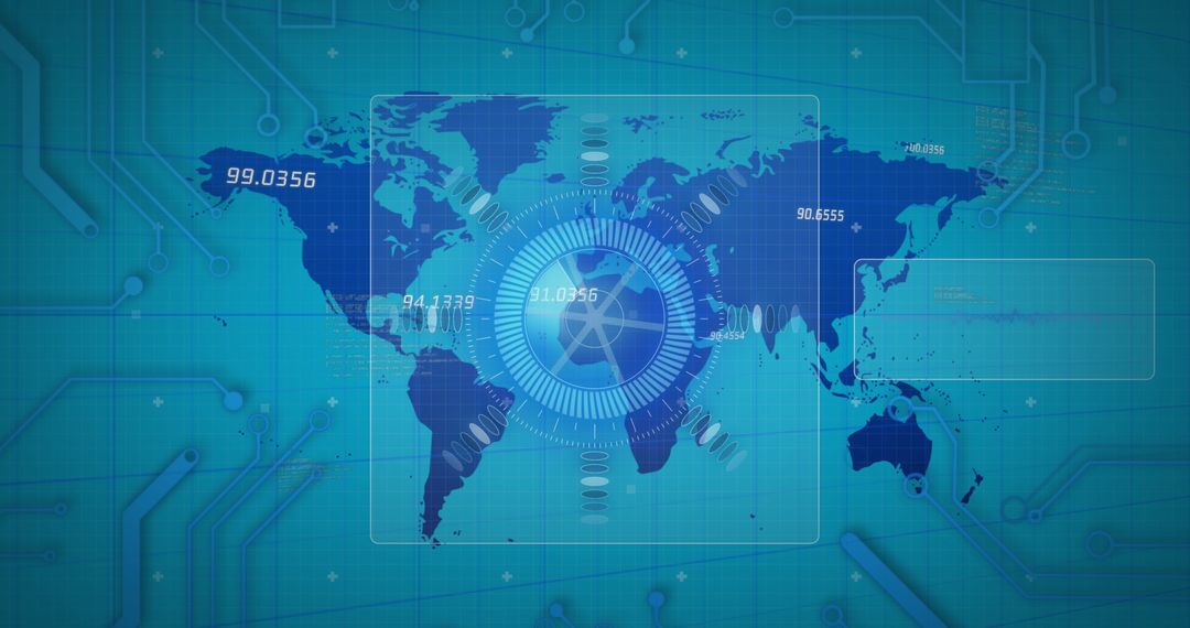 Digital World Map with Scanning Interface and Dynamic Data