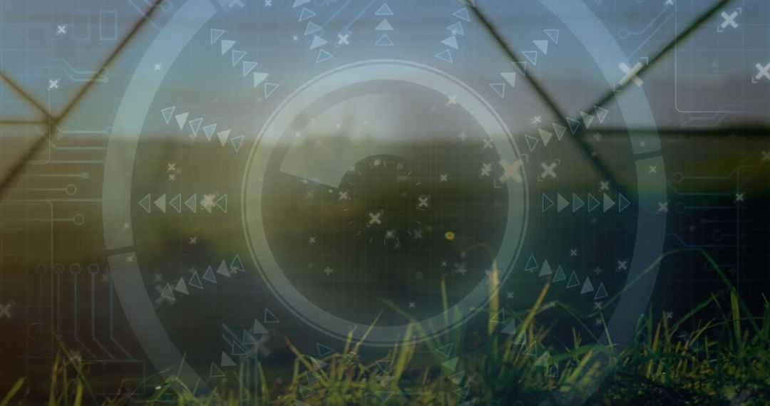 Digital Grass HUD Blending Nature and Technology