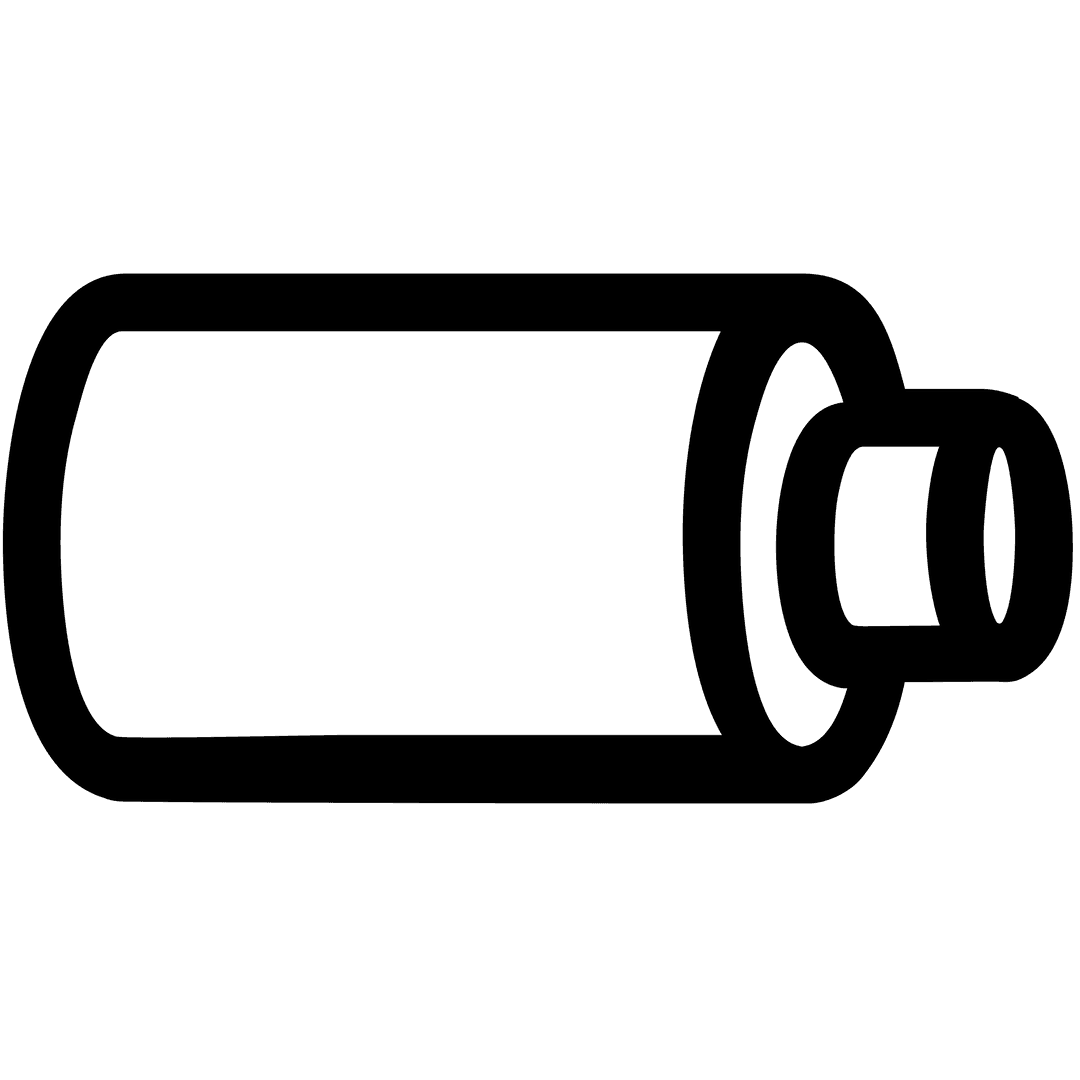 Minimalist Transparent Text Tube Icon on Clear Background