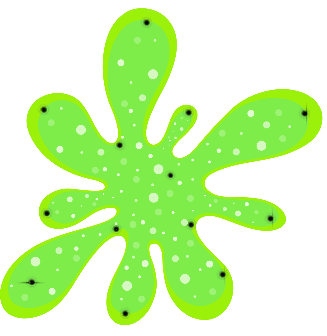 Bright Green Blob Illustration Transparent with Patterns