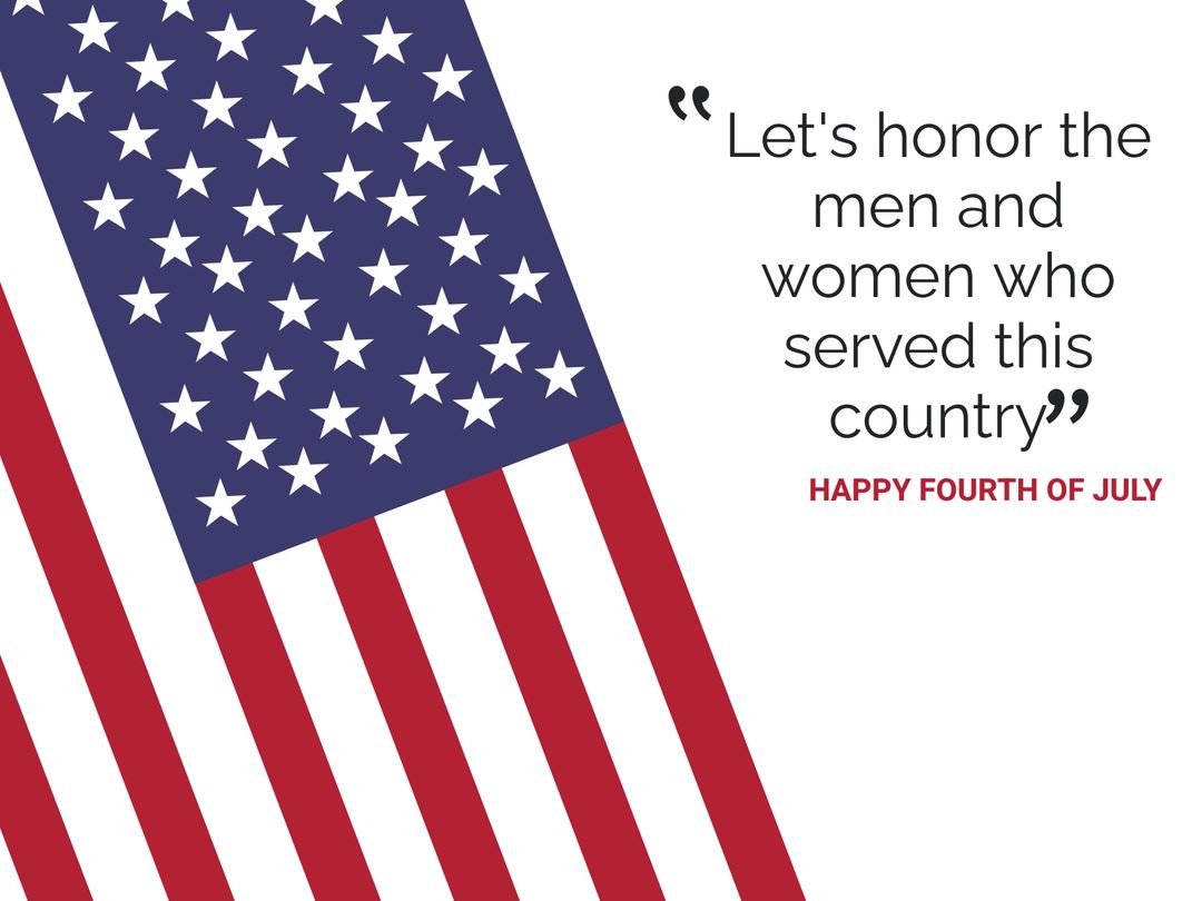 American Flag with Patriotic Thank You Message