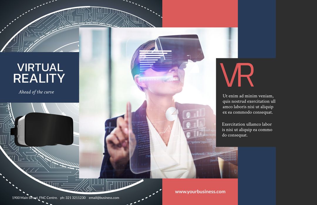 Businesswoman Exploring Virtual Reality Technology