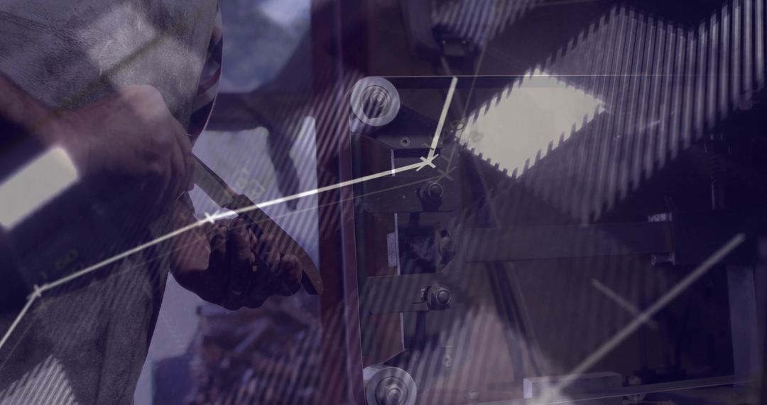 Artisan Craftsmanship with Graphical Overlay and Lathe