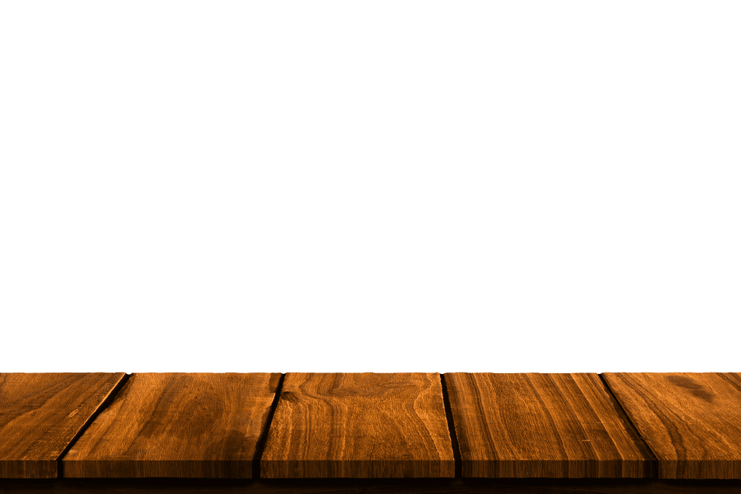 Realistic Wooden Table Surface Close-Up on Transparent Background