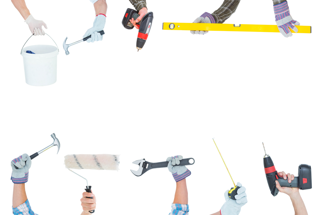 Hands Holding Various Tools on Transparent Background - Repair and Renovation - Download Free Stock Images Pikwizard.com