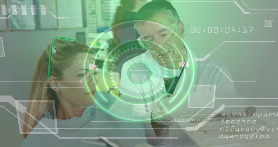 Dentist Providing Patient Diagnosis with Futuristic Technology