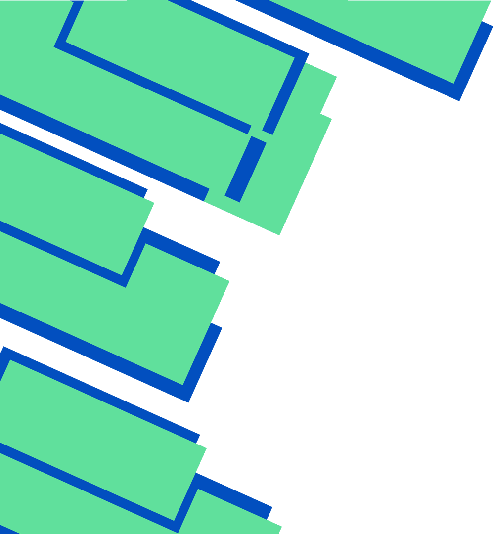 Geometric Green Blue Rectangles on Transparent Background