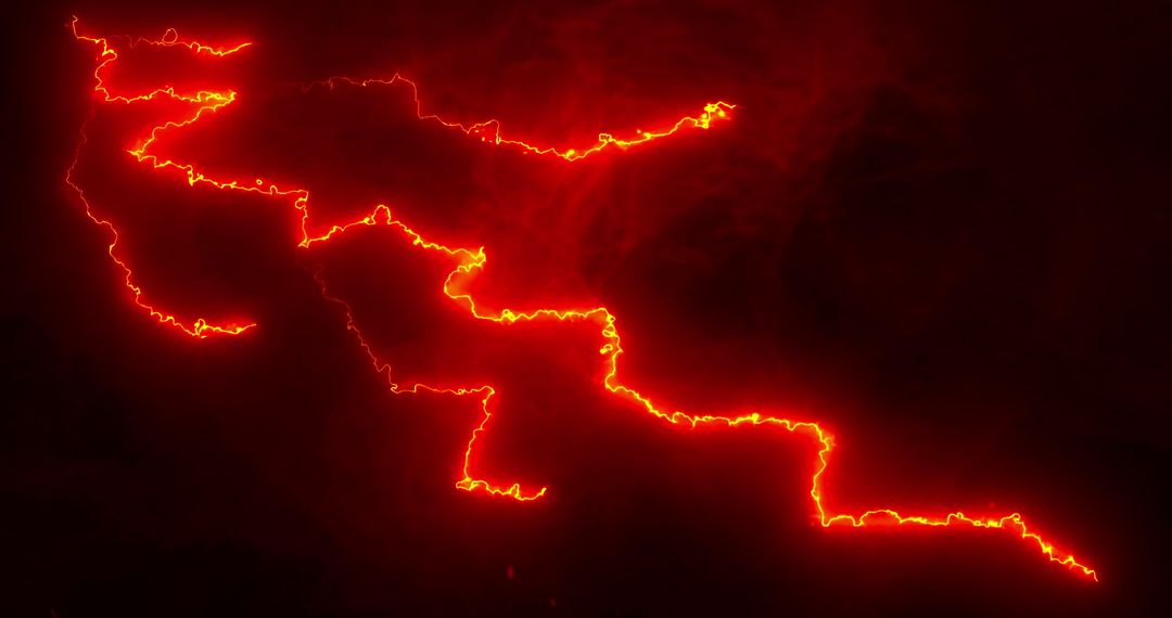 Dynamic Red Lightning Bolt Glows Against Dark Backdrop - Free Images, Stock Photos and Pictures on Pikwizard.com