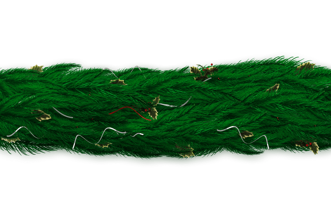 Transparent Christmas Garland With Fir Branch and Decorations