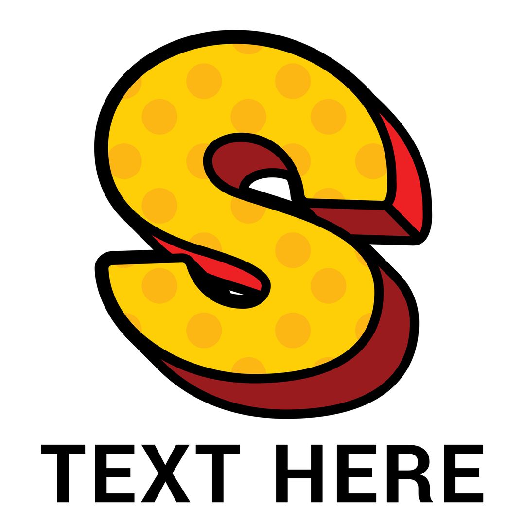 Vibrant Yellow Dotted S with Bold Design