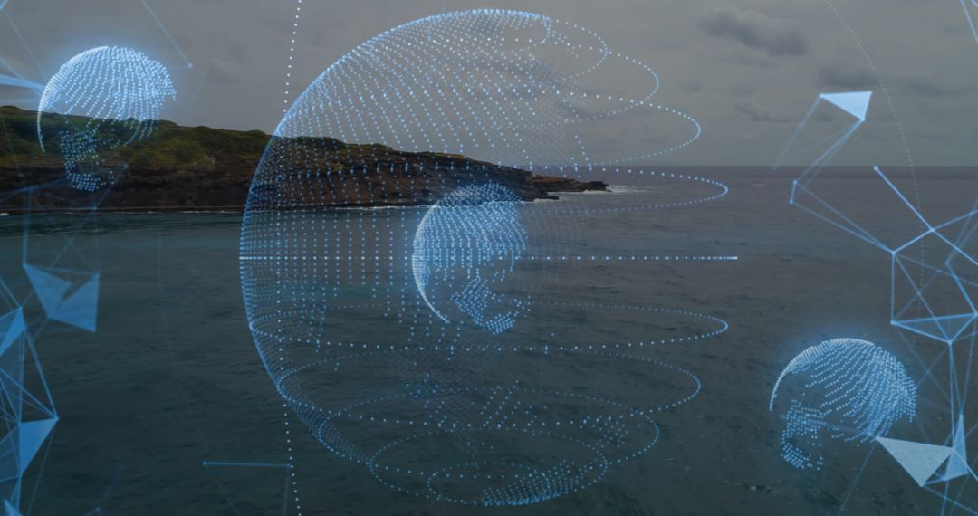 Digital Mesh Network Over Ocean Shoreline with Holographic Elements