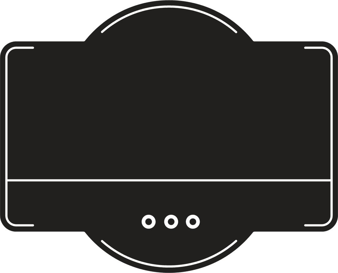 Elegant Black Badge with Copy Space on Transparent Background