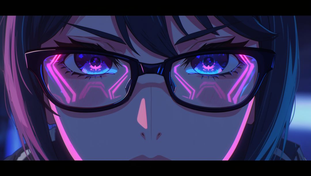 Cyber Sensation: Asian Female in Neon Welt Digital Art