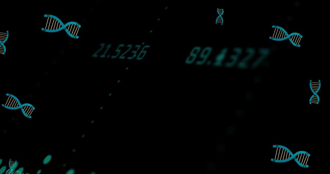 Abstract Gene Sequence and Digital DNA Concept on Black